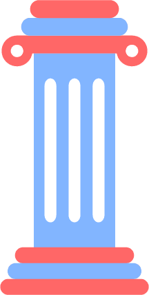 Sky blue court pillar